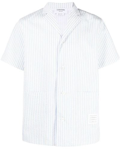 Thom Browne Striped Short-sleeved Shirt - White