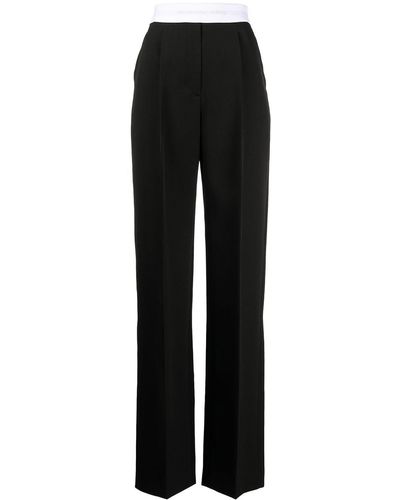 Alexander Wang Low Waisted Pleated Trouser With Logo Elastic - Black