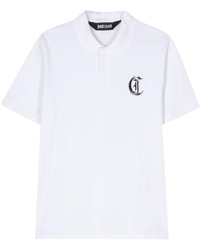 Just Cavalli Poloshirt Met Geborduurd Logo - Wit
