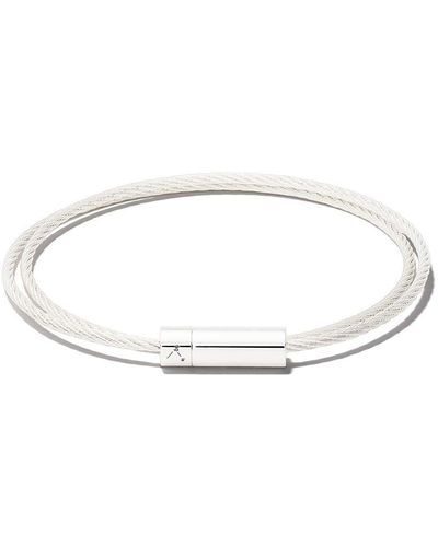 Le Gramme Bracelet Le 9 Grammes Double Cable - Blanc