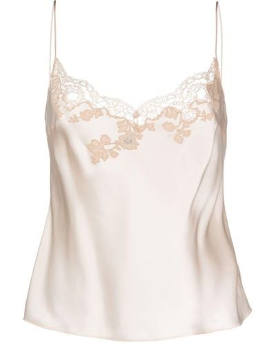 Carine Gilson Lace-embellished Silk Camisole - White