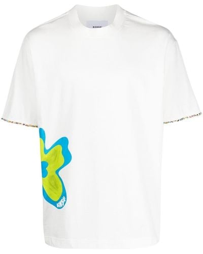 Bonsai T-shirt en coton à imprimé graphique - Blanc
