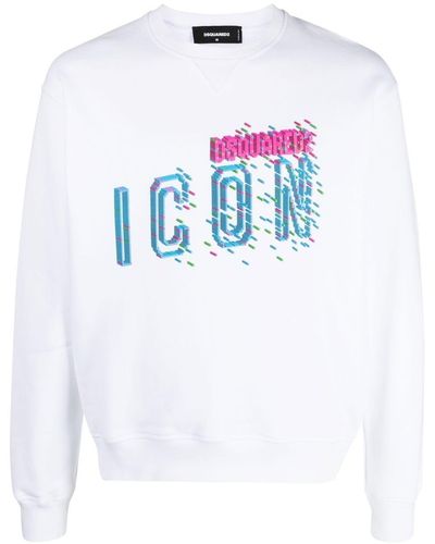 DSquared² Icon-print Cotton Sweatshirt - White