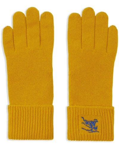 Burberry Handschuhe mit Ritteremblem - Gelb