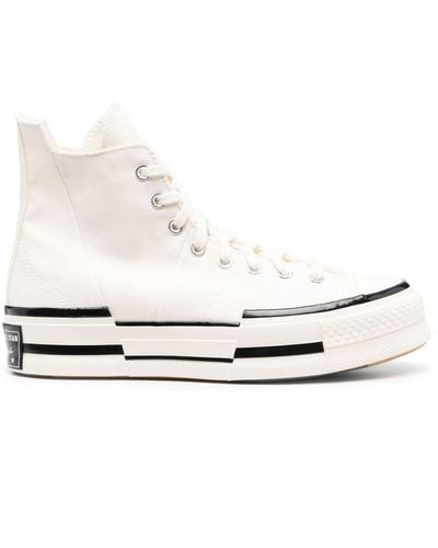 Converse Chuck 70 Plus Egret High-Top-Sneakers - Weiß