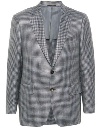 Canali Houndstooth-pattern Blazer - Grey