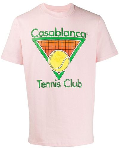 Casablancabrand T-Shirt mit "Tennis Club"-Print - Pink