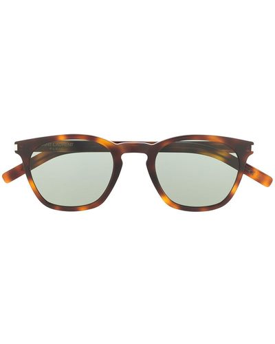 Saint Laurent Square Frame Sunglasses - ブラウン