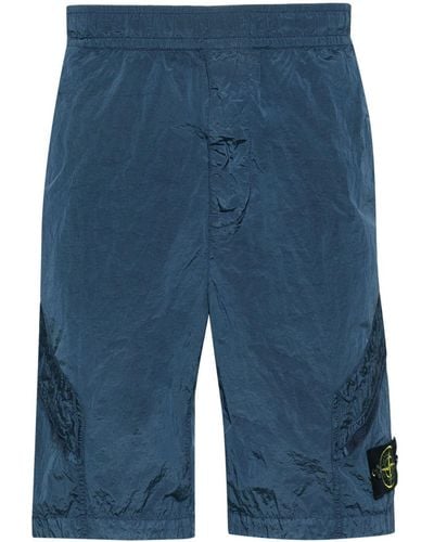 Stone Island Shorts L1719 con applicazione Compass - Blu