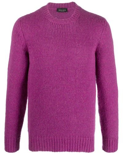 Roberto Collina Crew-neck Knitted Sweater - Purple