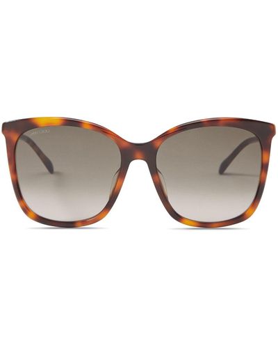 Jimmy Choo Lunettes de soleil Nerea à monture oversize - Marron