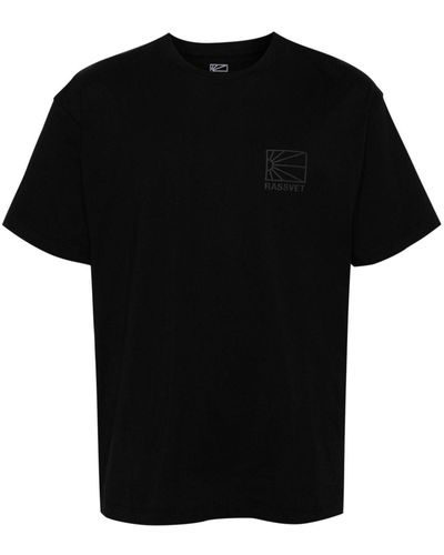 Rassvet (PACCBET) T-Shirt mit vorstehendem Logo - Schwarz