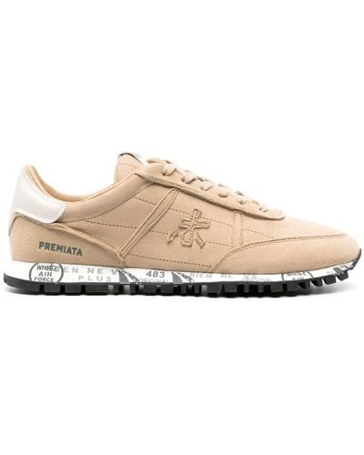 Premiata Sean Low-top Leather Trainers - Natural