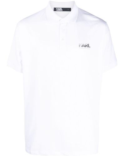 Karl Lagerfeld ロゴ ポロシャツ - ホワイト
