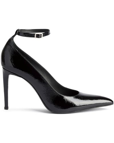 Ami Paris Shiny Stiletto Heel Court Shoes - Black