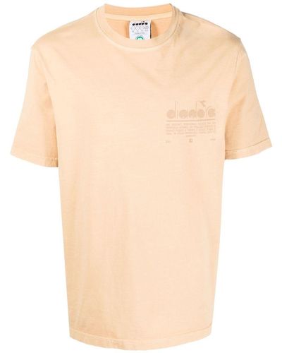 Diadora T-shirt Met Logoprint - Geel