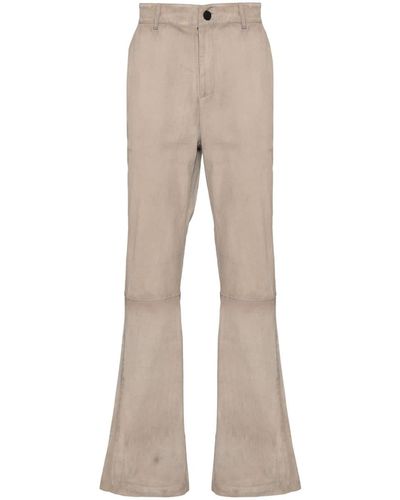 FREI-MUT Positions Leather Straight-leg Pants - Natural