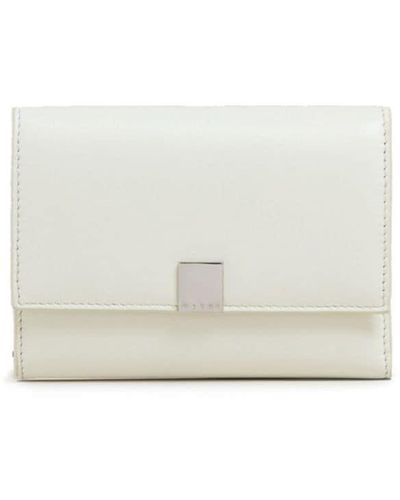 Marni Prisma Tri-fold Leather Wallet - White