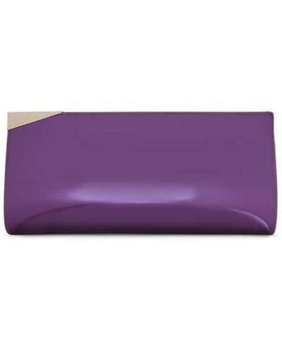 Giuseppe Zanotti Armide Metallic Clutch Bag - Purple