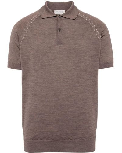 John Smedley Merino Short-sleeve Polo Shirt - Brown