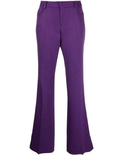 Ami Paris Flared Twill Pants - Purple