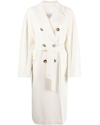 Max Mara Belted Double-breasted Coat - White