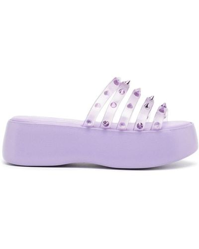 Jean Paul Gaultier Stud-embellished Platform Sandals - Purple