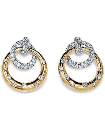 Kwiat 18kt Gold Diamond Cobblestone Interlocking Earrings - Metallic