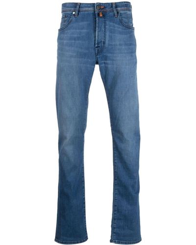 Jacob Cohen Logo-patch Slim-cut Jeans - Blue