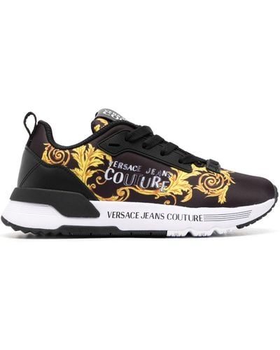 Versace Jeans Couture Logo-print Lace-up Sneakers - Black