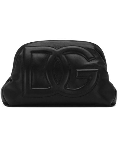 Dolce & Gabbana Bolso de mano con logo en relieve - Negro