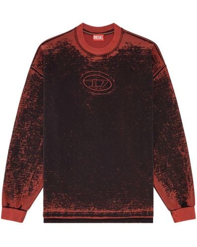 DIESEL Logo-print Cotton Sweater - Red
