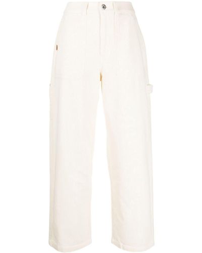 Chocoolate Pantalon en velours côtelé à coupe droite - Blanc
