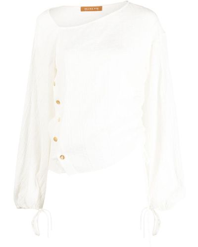 Rejina Pyo Hemd mit Knopfdetail - Weiß