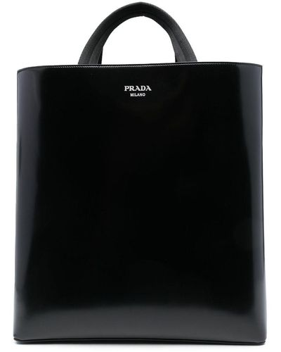 Prada Shopper Met Logoprint - Zwart