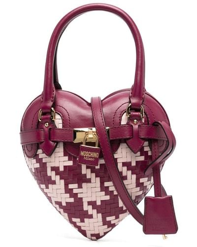 Moschino Heart-shape Leather Bag - Pink