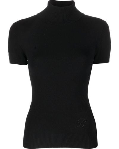 Blumarine Lace-up Knitted Top - Black