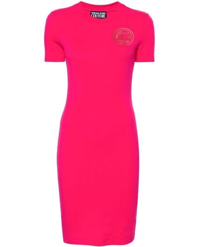 Versace Mini-jurk Met Logoprint - Roze