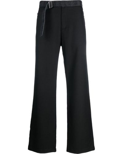DIESEL Belted-waist Straight-leg Trousers - Black