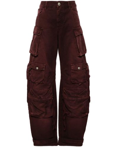 The Attico Fern Mid-rise Cargo Jeans - Red