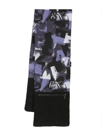 Y-3 Abstract-print Quilted Scarf - Black