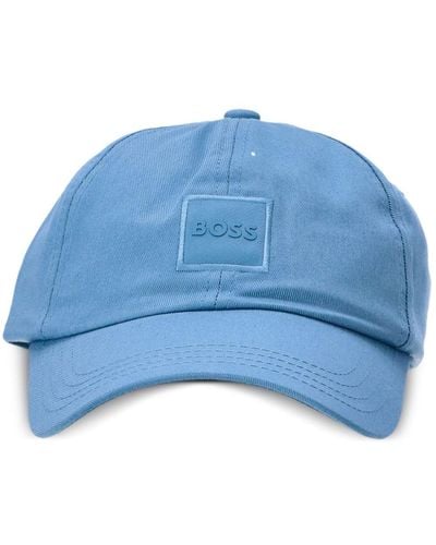 BOSS Logo-appliqué Cotton Cap - Blue