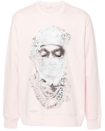 ih nom uh nit Mask And Roses Cotton Sweatshirt - Pink