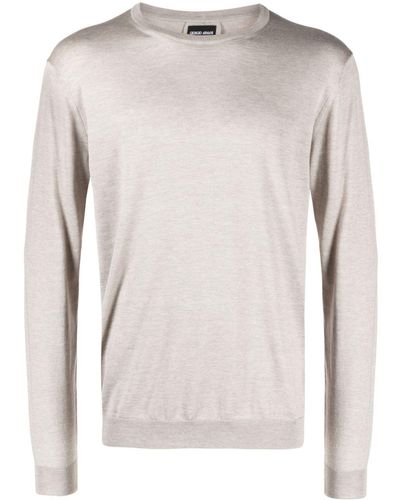 Giorgio Armani Pullover mit Rundhalsausschnitt - Grau