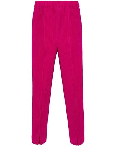 Homme Plissé Issey Miyake Elasticated-waistband Plissé Trousers - Pink