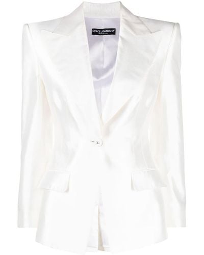 Dolce & Gabbana ドルチェ&ガッバーナ ピークドラペル シングルジャケット - ホワイト
