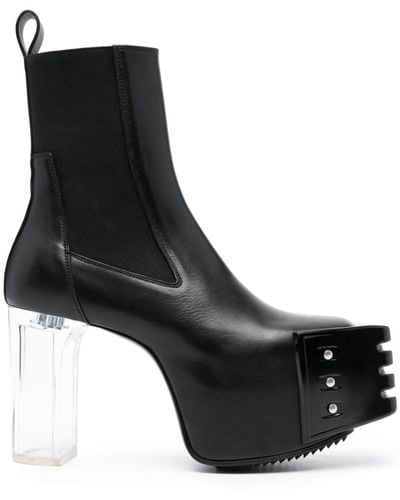 Rick Owens Grilled Platform Boots Shoes - Black