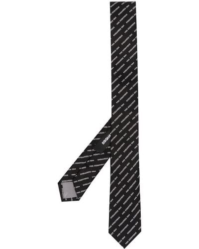 DSquared² Corbata con logo bordado - Negro