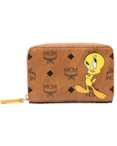 MCM X Looney Tunes All-around Zip Wallet - Brown