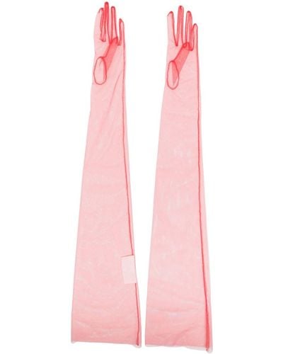 Maison Margiela Lange Handschuhe aus Tüll - Pink
